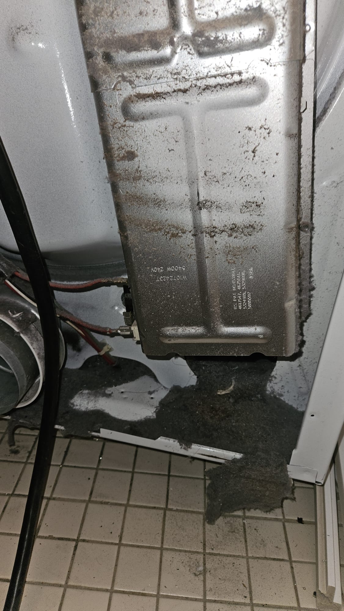 Dryer vent buildup